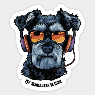 Cool Dogs - Sounds and Shade - Schnauzer Sticker